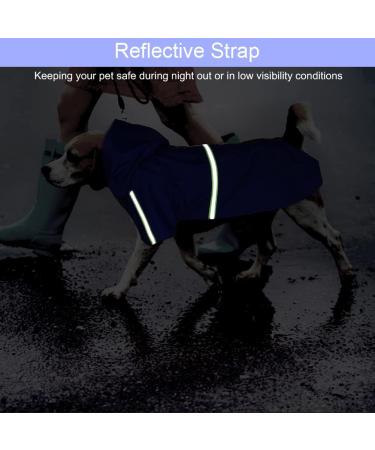 Meioro Dog Raincoat 5XL Blue | Waterproof Hooded Pet Slicker Poncho with Reflective Strip | Adjustable Lightweight Rain Jacket for Small Medium Large Dogs - Buy Online on GoSupps.com