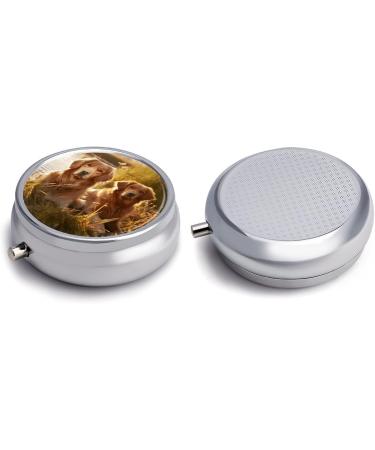 Travel Pill Box with Golden Retrievers | 3 Compartment Portable Medicine Organizer | Perfect for Purse & Pocket - Buy Online on GoSupps.com