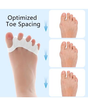 WLLHYF Gel Toe Separator Toe Spacers Soft Gel Pedicure Kit Bunion Corrector Hammer Toe Straightener Toe Corrector for Men Women Toenail Polish Grooming (White) - Buy Online on GoSupps.com