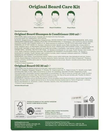 BULLDOG SKINCARE Original Beard Care Giftset for Men - Beard Shampoo, Conditioner, Oil & Comb | Beard Care Kit - Buy Online on GoSupps.com