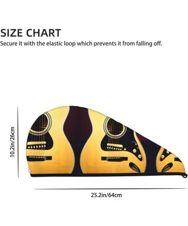 Note Guitar Coral Velvet Dry Hair Cap | Quick-Dry Towel Wrap for Men & Women - Perfect for Home & Travel - Buy Online on GoSupps.com