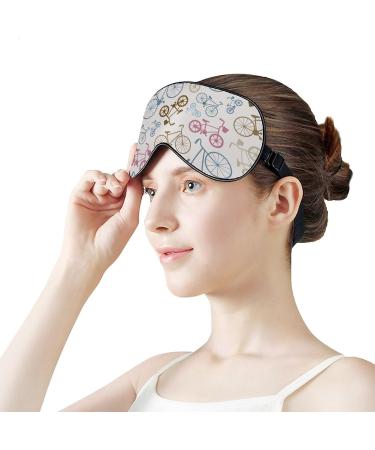 Vector Bicycle Pattern Sleep Mask | Adjustable Strap | Blocks Light | For Men & Women - Buy Online on GoSupps.com