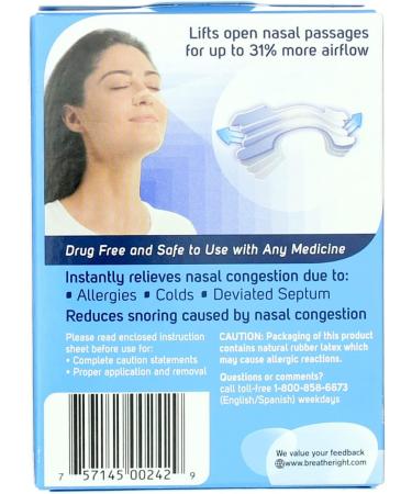 Breathe Right Nasal Strips Clear SM/MED 30 ct - Nasal Congestion Relief - Buy Online on GoSupps.com