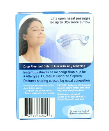 Breathe Right Clear Nasal Strips for Sensitive Skin - 30 Count x 3 Pack - Buy Online on GoSupps.com