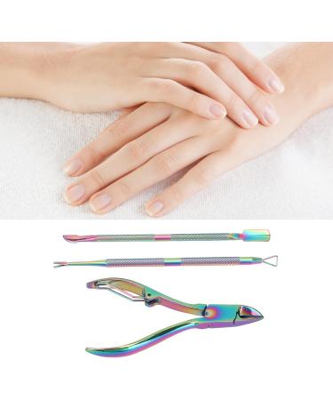 Cuticle Pusher Set Stainless Steel Nail Clips Cuticle Remover Set for Clean Nails Remover Scraper Trimmer - Buy Online on GoSupps.com