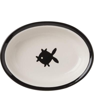 PetRageous 10070 Oval City Pets Stoneware Cat Bowl - 6.25 Wide, 1.5 Tall Saucer, 1-Cup Capacity, Dishwasher & Microwave Safe - Ideal for Cats - Black/Brown - Buy Online on GoSupps.com