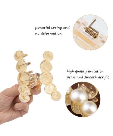 Mehayi 4-Piece Large Pearl Hair Clips for Women & Girls | Fashionable Hair Accessories for Thick & Thin Hair | Perfect for Parties & Weddings - Buy Online on GoSupps.com