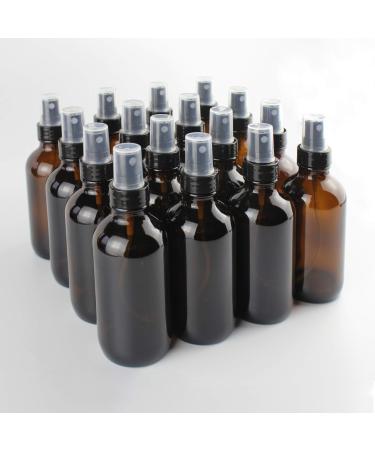 4oz Amber Glass Spray Bottle for Essential Oils,Small Empty Fine Mist Spray Bottle, Refillable Liquid Containers for Perfumes,Cleaning Products,16 Pack