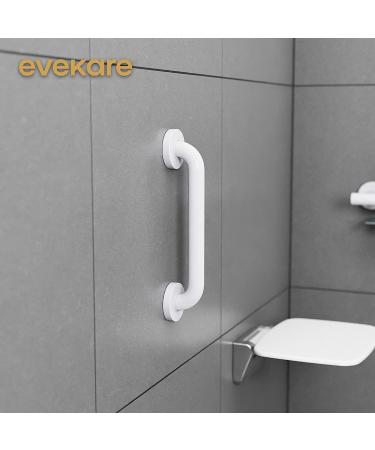 Evekare Premium Extra Strength 12 Grab Bar for Bathtubs & Showers | Stainless Steel White | ADA Compliant Handle for Elderly & Disabled - Buy Online on GoSupps.com