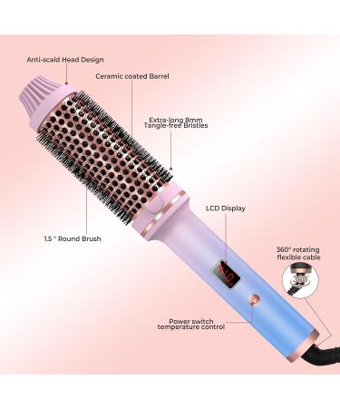 Thermal Brush 1.5 in Curling Brush Curling Iron Heated Curling Brush Ceramic Tourmaline Ionic Curling Comb 110-240V Travel Curling Iron LCD Display 10 Temperatures Heated Round Brush Volumizing Brush - Buy Online on GoSupps.com