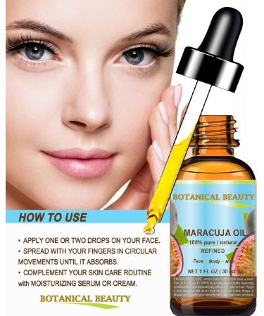 Botanical Beauty MARACUJA OIL 100% Pure Natural Cold Pressed Undiluted for Face Skin Hair Body Lip Nails 1 Fl Oz - 30 ml Rich in Vitamin C - Buy Online on GoSupps.com