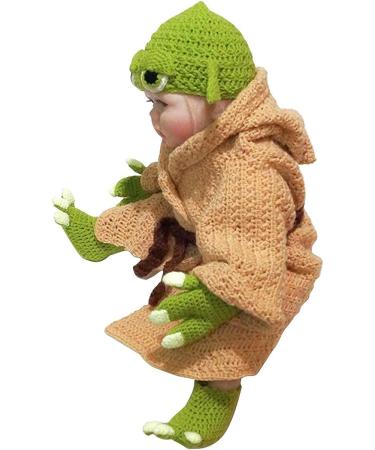 Handmade Crochet Star Wars Yoda Baby Costume Set - Newborn Photography Prop in Green - Buy Online on GoSupps.com