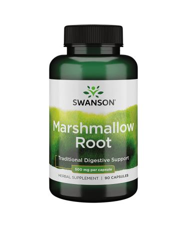 Swanson Marshmallow Root Healthy Supports Respiratory Function Digestive Support 500 Milligrams 90 Capsules 1