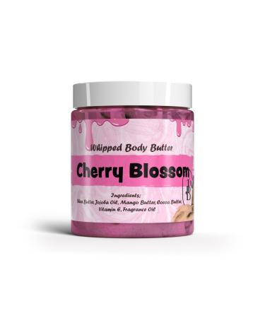 Jersey Botanical - Cherry Blossom Whipped Body Butter 8oz. With Shea Butter Mango Butter Cocoa Butter Creamy Natural Smooth Long-lasting Intense Moisturizer