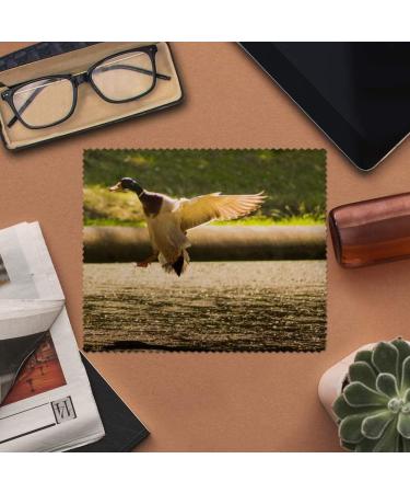 Azeeda Duck Landing on Water Microfiber Cleaning Cloths - 2 Pack | Premium Lens & Glasses Cleaner | International Shipping - Buy Online on GoSupps.com