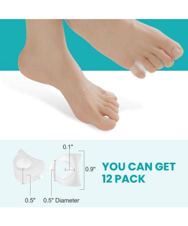Toe Separators for Overlapping Toes - Aloe Vera Toe Spacers for Hammer Toe Straightening Bunion Relief & Big Toe Alignment - 12 Pack Clear - Buy Online on GoSupps.com