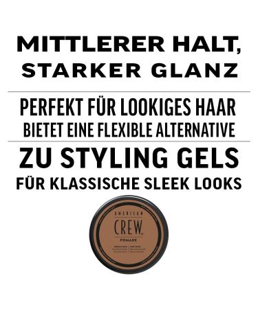 AMERICAN CREW Pomade 85g Styling Product for Men, Medium Hold Hair Product, Water Based Hair Pomade, Perfect for Smooth Hairstyles with Lots of Shine - Buy Online on GoSupps.com