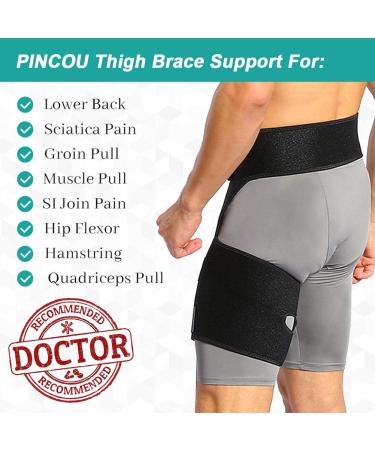 Adjustable Neoprene Hip Groin Support for Pain Relief and Recovery - Men and Women (Black) - Buy Online on GoSupps.com