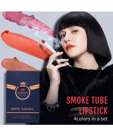 Creamy Cigarretes Matte Lipstick Set 4 Shades Velvet Makeup Cosmetic Moisturizing Smoothing Lipstick - Buy Online on GoSupps.com