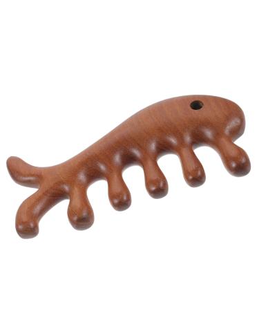 Hapinary massage comb in fish shape comfortable massage comb Broad tooth comb made of wooden comb with wide teeth for curly hair ergonomic acupuncture massage comb for the head.