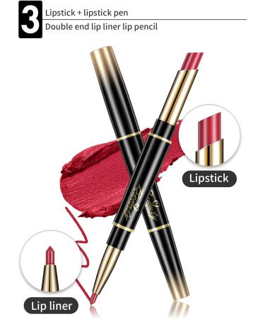 ChaneeHann 2-in-1 Lipstick & Liner Set - Matte Double Head Lipstick & Liner in 09 Pink Beige | Waterproof & Long-Lasting Lip Liner Pencil - Buy Online on GoSupps.com