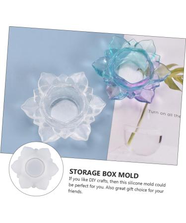 NUOBESTY 2pcs Container Silicone Storage Diy Tool Handmade Crystal Flower White Epoxy Casting Mold Making Whitex2pcs 4.4X12.5CMx2pcs - Buy Online on GoSupps.com