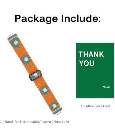 Miimall Soft Adjustable Nylon Fabric Band for Fitbit Inspire/Inspire 2/Inspire hr - Orange Daisy - Buy Online on GoSupps.com