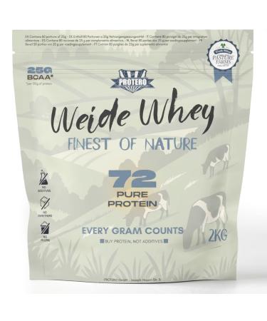 Protero Weide Whey 72 partir d'un seul ingr dient Poudre de prot ines pures issues de l' levage Sans additifs Prot ines neutres Id al pour m langer et cuire 2 kg