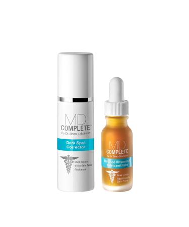 MD Complete Dark Spot Retinol Duo | Professional Dermatologist Dark Spot Correction | includes Dark Spot Corrector 1.0 fl oz and Retinol Vitamin C Concentrate Serum 0.5 fl oz| Set of Two
