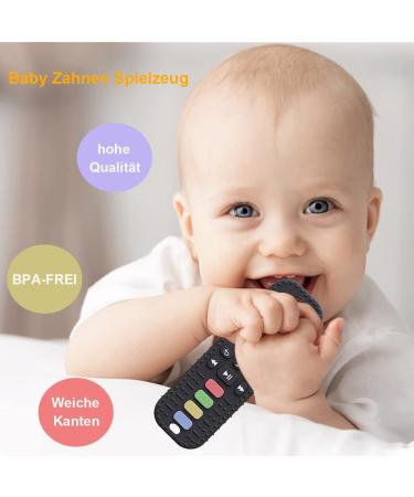 Shop Baby Silicone Bite Ring - Kachenzeuge Tehnen Soft Toy for 3-18 Months | Gums Soothing Remote Control Toy (Black) - Buy Online on GoSupps.com
