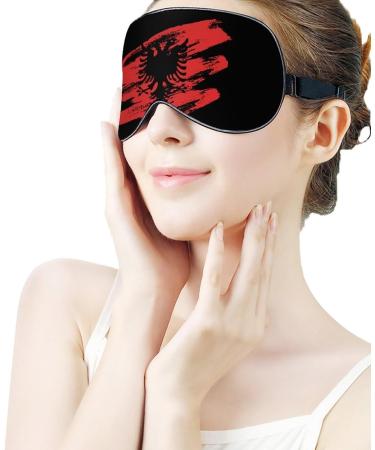 Vintage Albanian Flag Sleep Mask - Adjustable Eye Cover for Sleeping and Travel - Buy Online on GoSupps.com