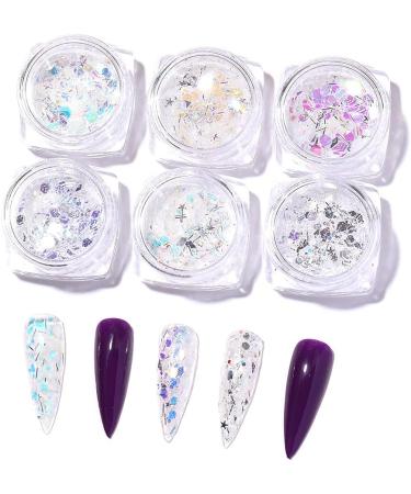 TSBB Aurora White Sequins Nail Art Glitter Powder - Mermaid Dust Flakes for DIY Nails | Best Decoration Supplies - Buy Online on GoSupps.com