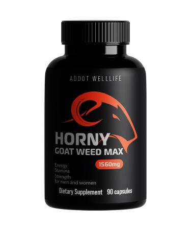 Premium Horny Goat Weed for Men, Women 90 caps- Natural Energy, Performance Support Supplements - 1560mg per Serving - Maximum Strength with Maca, Tongkat Ali Root, Saw Palmetto, Panax Ginseng
