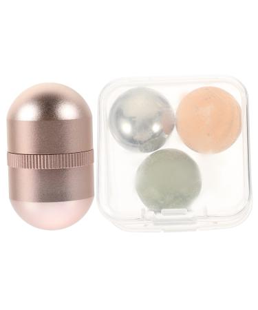 Housoutil 1 Set Volcanic Stone Ball Beauty Roller for Face Facial Roller Massage Roller Face Massager Jade Face Roller Eye Massager Tool Facial Beauty Supplies Beauty Products Oil Absorption 4.5x2.6cm Pink
