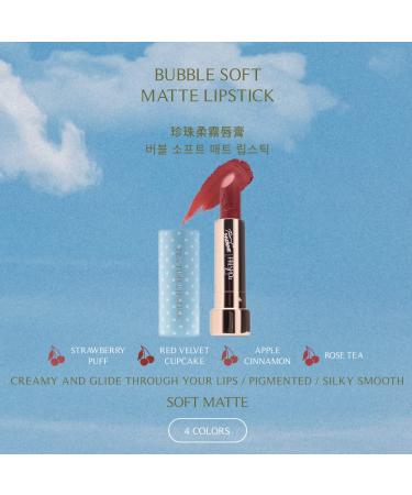 FreshO2 x Pony Bubble Soft Matte Lipstick | Hydrating Vegan Satin Lipstick - Strawberry Puff | Silky Smooth Cruelty-Free | Made in Taiwan - Buy Online on GoSupps.com