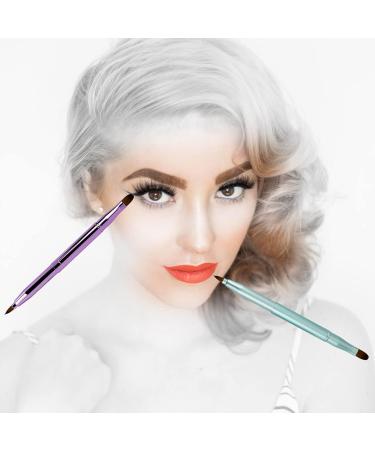 Retractable Dual End Lip Brush with Cap - Portable Lipstick & Concealer Brush for Makeup Contours - Perfect Christmas Gift (Purple) - Buy Online on GoSupps.com