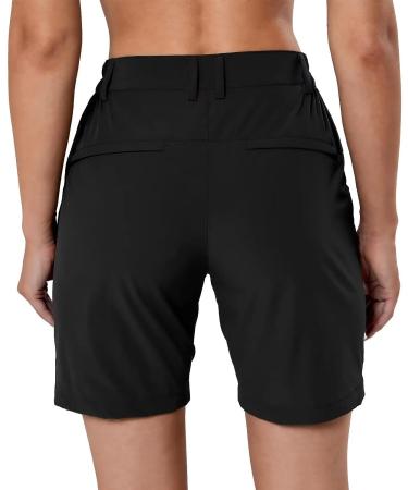 Yundobop Women's Quick Dry Hiking Cargo Shorts - Water Resistant, Zipper Pockets - Large Black - Buy Online on GoSupps.com