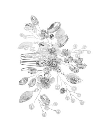 Mikinona Bridal Hair Comb Clip Bride Hair Accessories Rhinestone Hair Accessories Bridal Hair Side Comb Flower Hair Comb Wedding Bride Hair Comb The Flowers Rhinestones Iron Sheets