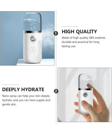 Baluue 2pcs Hydrating Instrument Portable Face Steamer Mini Sprayer Cool Spa Nano Face Steamer Abs White - Buy Online on GoSupps.com