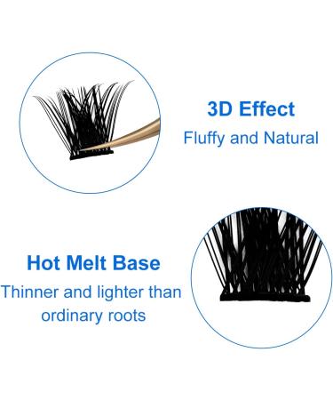 D Curl Cluster Lashes 16mm - Reusable Soft Individual Eyelash Extensions - Wispy 0.07mm Wide Stem Clusters (FD-B-0.07-D-16) - Buy Online on GoSupps.com