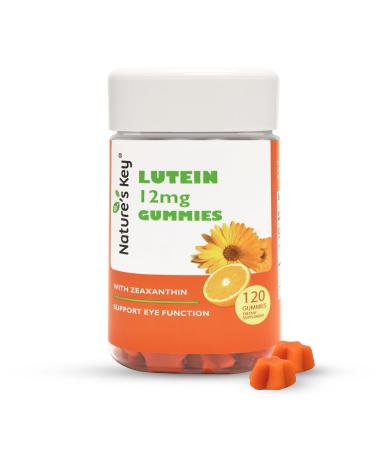 Nature's Key Lutein Gummies 12mg with Zeaxanthin & Vitamin A for Kids and Adults | Eye Health and Brain Function Supplement | Orange Flavor, 120Ct 120 Count (Pack of 1)