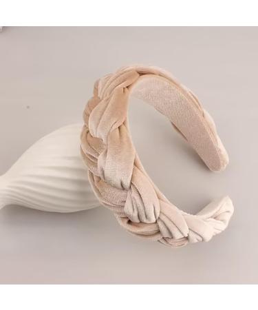 LEBENSWERT Velvet Braided Headband for Women - Vintage Wide Hairband in Beige | Traditional Fashion Accessory - International Shipping Available - Buy Online on GoSupps.com