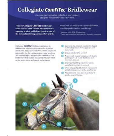 Collegiate ComFiTec Patent Snaffle Bridle - Brown Cob | Premium Quality Equestrian Gear for International Shipping - Buy Online on GoSupps.com
