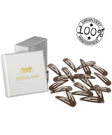HAARallerliebst Small Hair Clips (20 Pcs) - Brown 3.9cm with White Storage Box | Perfect for International Shipping - Buy Online on GoSupps.com