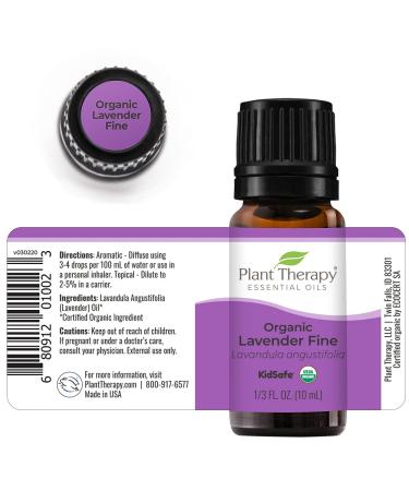 Organic Lavender Essential Oil 10 mL - 100% Pure USDA Certified Therapeutic Grade - Plant Therapy - Buy Online on GoSupps.com