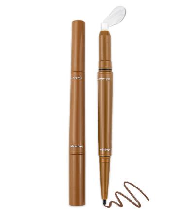 2-in-1 Eyebrow Pen & Brow Freeze Gel: Sketch Define & Set - Waterproof Smudge-Proof Long-Lasting Definition Eyebrow Crayon Pomade + Clear Eyebrow Wax Pencil Brow Lift for Natural Look-Light Brown 04# Light Brown