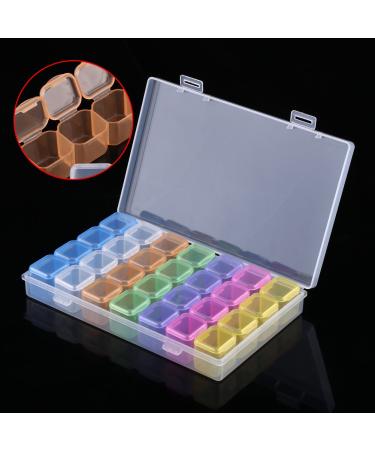 PP 28 Slot Transparent Plastic Organizer Box for Nail Art Jewelry Diamond Painting & Craft Storage - Buy Online on GoSupps.com