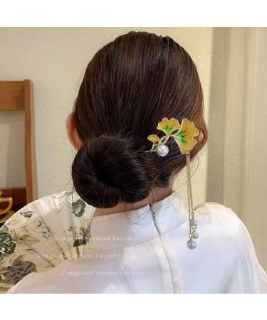 Hanfu Styling Accessory Hanfu Hair Ornaments Vintage Chinese Style Hairpins Hair Stick Women Metal Glaze Hair Fork Hair Chopsticks - Buy Online on GoSupps.com