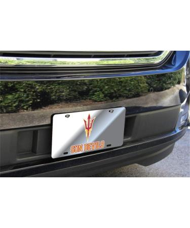 Elite Fan Shop NCAA Mirrored Acrylic License Plate Silver Arizona State Sun Devils Silver One Size - Buy Online on GoSupps.com