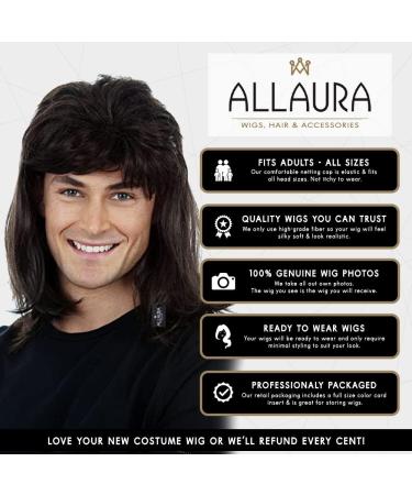 ALLAURA Wayne's World Wig - 80s Black Mullet Men's Costume Wig for Rocker Halloween - Buy Online on GoSupps.com